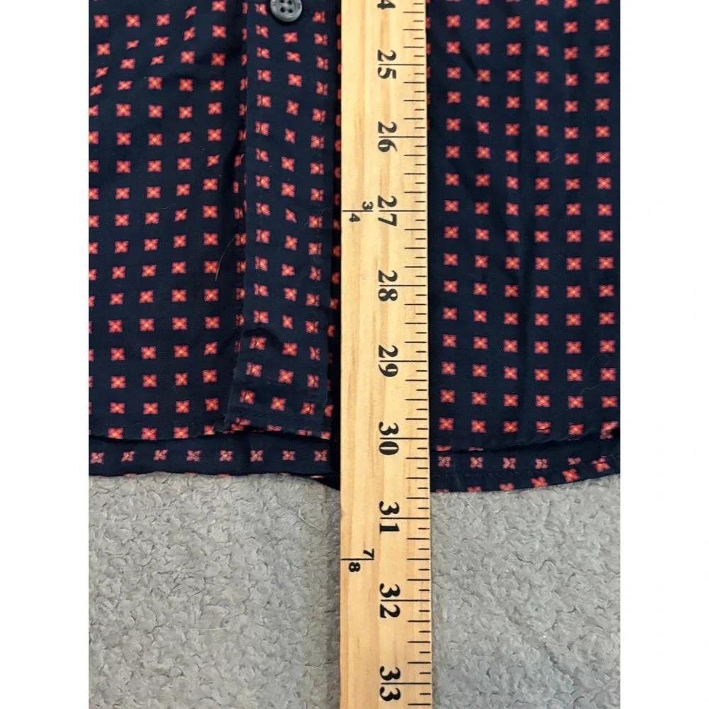 Banana Republic Mens Medium Camden Fit Geometric Blue Button Down Shirt
